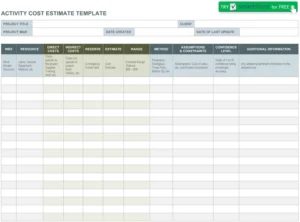 activity-cost-estimate-vorlage-pdf