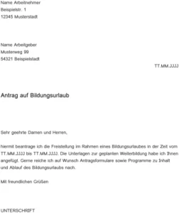 antrag-auf-bildungsurlaub-vorlage-word