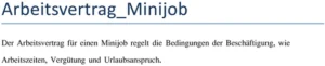arbeitsvertrag-minijob-regelungen-arbeitszeiten-vergütung-urlaub