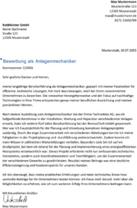 bewerbung-anlagenmechaniker-vorlage-word