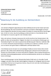 bewerbung-fuer-zahntechnikerin-ausbildung
