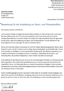 bewerbung-sport-und-fitnesskauffrau-ausbildung