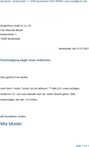 entschuldigung-arzttermin-vorlage