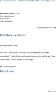 entschuldigung-wegen-krankheit-schule-vorlage