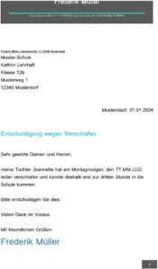 entschuldigung-wegen-verschlafen-in-der-schule