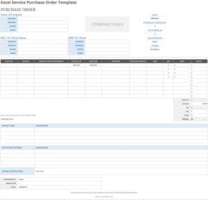 excel-service-purchase-order-vorlage