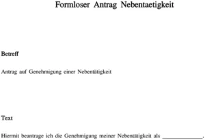 formloser-antrag-auf-nebentaetigkeit
