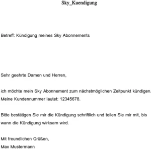 kuendigung-sky-abonnement-vorlage-verwenden