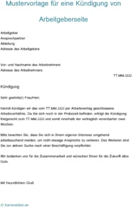 kuendigung-vorlage-arbeitgeber-arbeitsvertrag