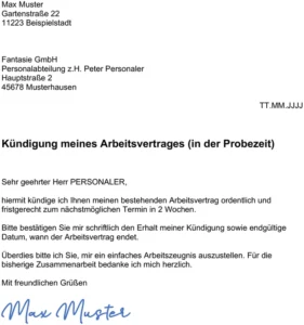 kuendigungsschreiben-in-der-probezeit-vorlage