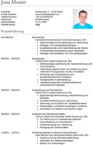 lebenslauf-dachdecker-muster-vorlage