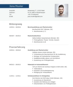 lebenslauf-mechatroniker-mit-erfahrungen