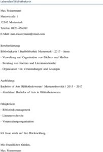 lebenslauf-vorlage-bibliothekarin-muster-berufserfahrung-ausbildung