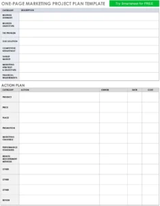 one-page-marketing-projektplan