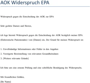 widerspruch-gegen-aok-entscheidung-einlegen-vorlage