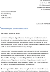 word-vorlage-bewerbung-industriemechaniker-karriere-einstieg